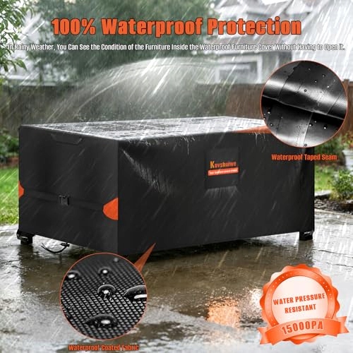 KOVSHUIWE Pokrowiec Na Meble Ogrodowe Wodoodporny 250x250x90cm UV Odporny — miniatura 4