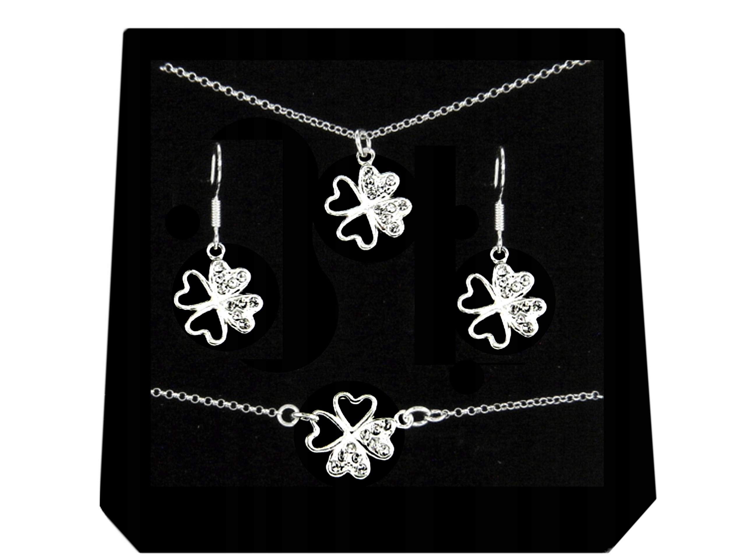 

Srebrny Komplet Koniczynka Swarovski srebro 925