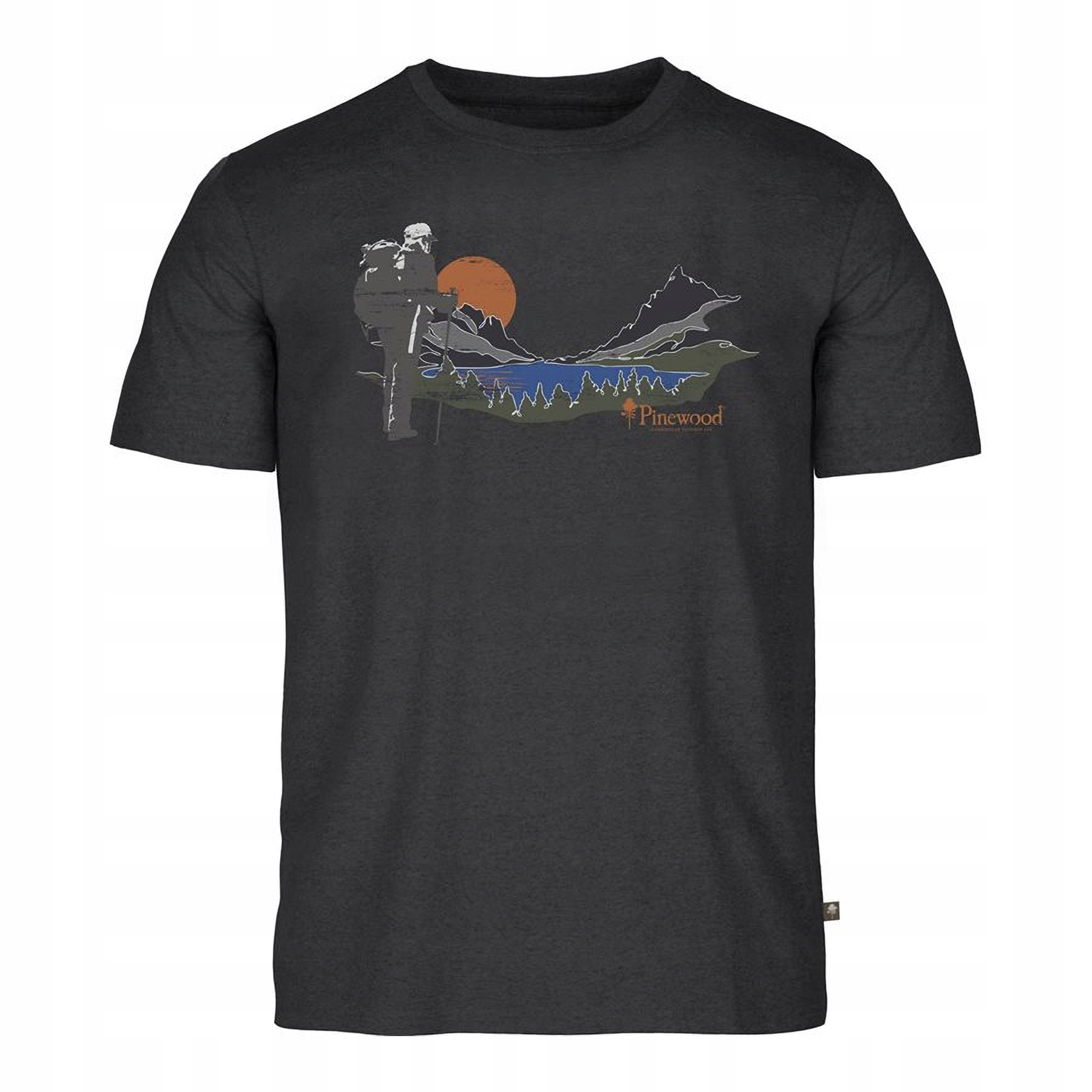 Koszulka t-shirt męska Pinewood Outdoor Recycled, antracytowa XXL