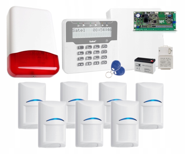 Alarm Na 7 Czujek Bosch Satel Versa Czytnik Rfid