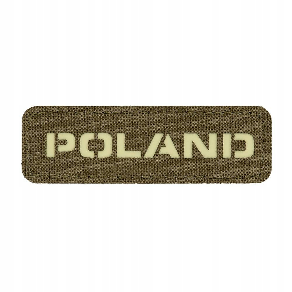 Emblemat Naszywka M-tac Napis Polska Fluor Czarny