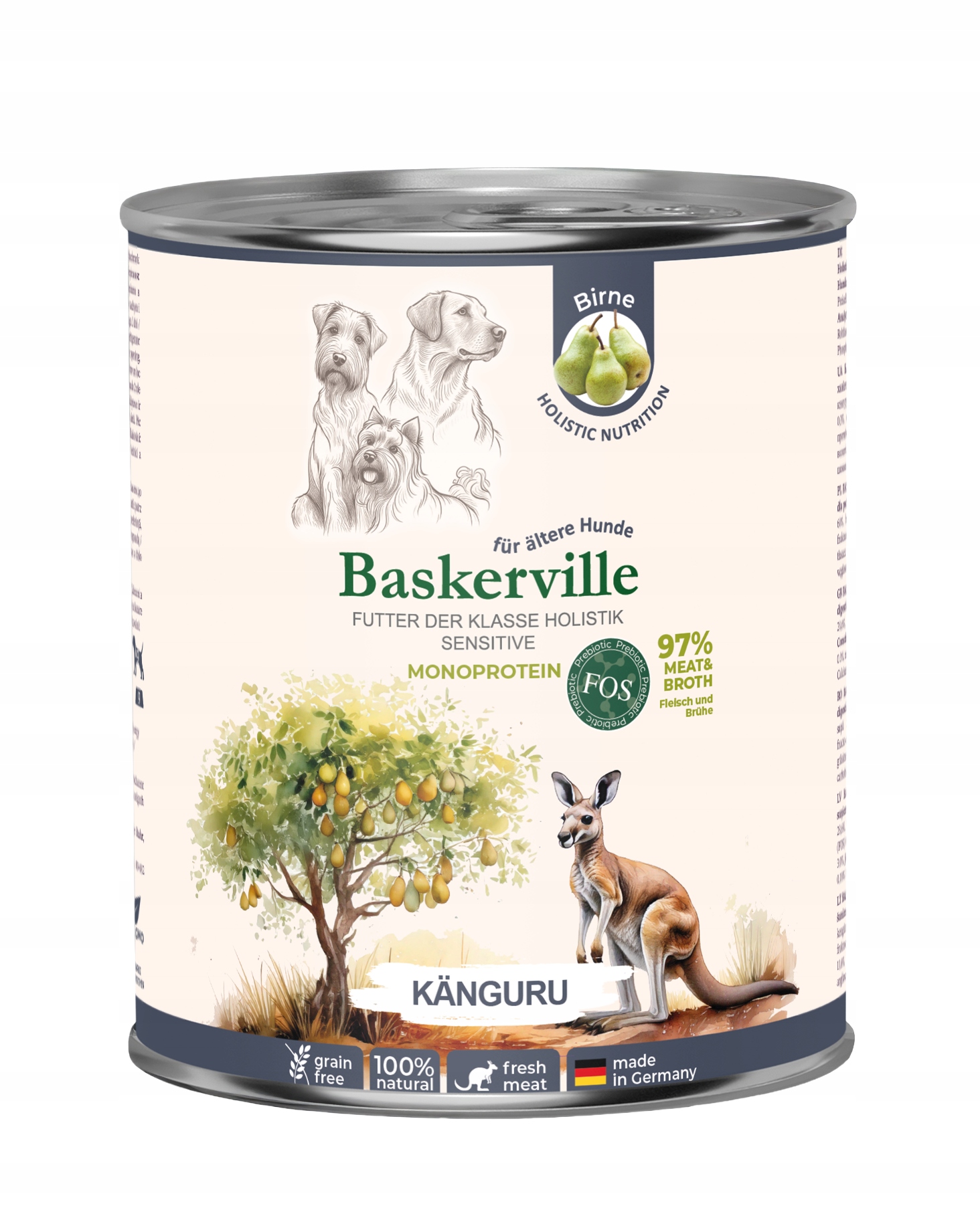 Levně Baskerville Superprémiové vlhké krmivo pro psy Senior Kangur 30x800 g