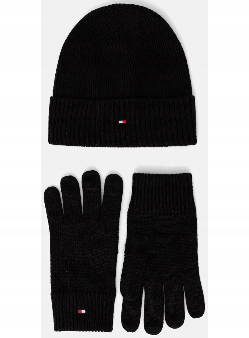 Sada Čepice a rukavic Tommy Hilfiger Th Flag Beanie & Gloves AM0AM