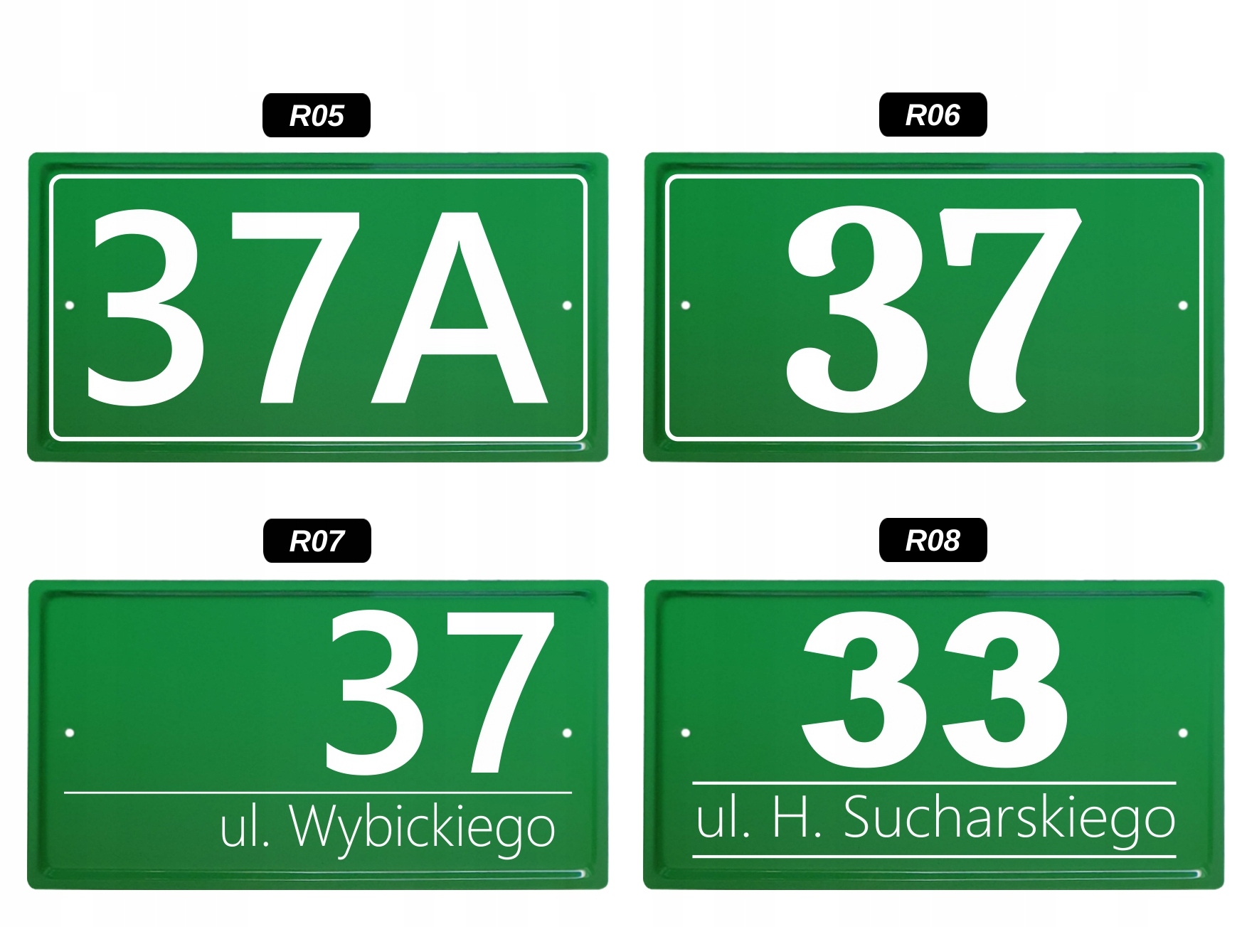 Tabliczka ADRESOWA - METALOWA - Zielona - UV Marka Metal-Bud