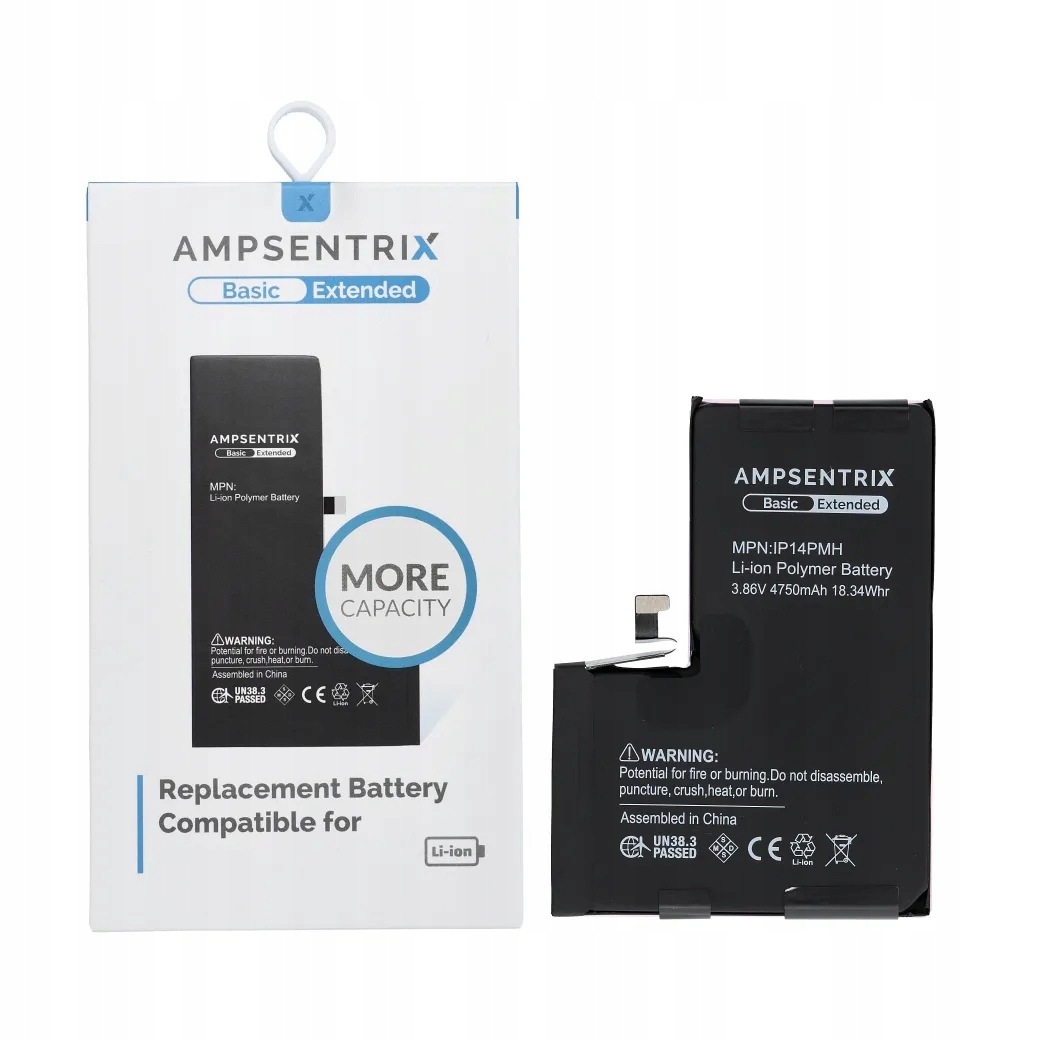 Ampsentrix Baterie Pro Iphone 14 Pro Max (zvýšená Kapacita 4750 Mah)