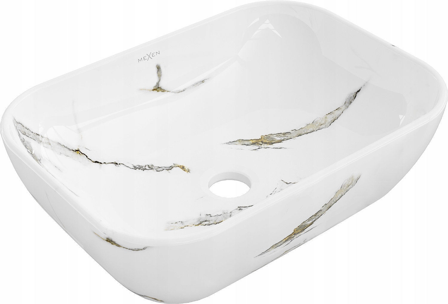 Luxusní Umyvadlo Mexen Rita 45,5x32,5 cm Bílý Kámen Oválný Design