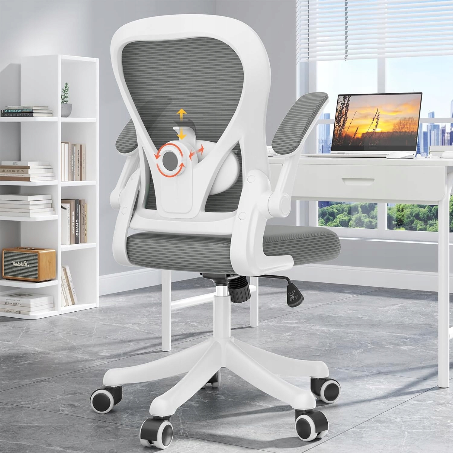 Dripex Ergonomic Office Chair, Mid Back Computer Desk Chair with Flip