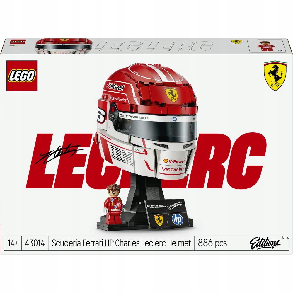 * Lego Editions Sports Přilba Charles Leclerc Scuderia Ferrari Hp 43014