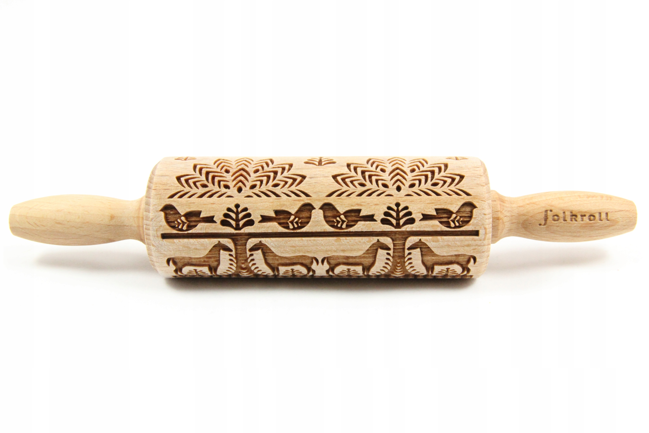 Wałek grawerowany wzór FOLK POLSKI, junior Marka Folkroll