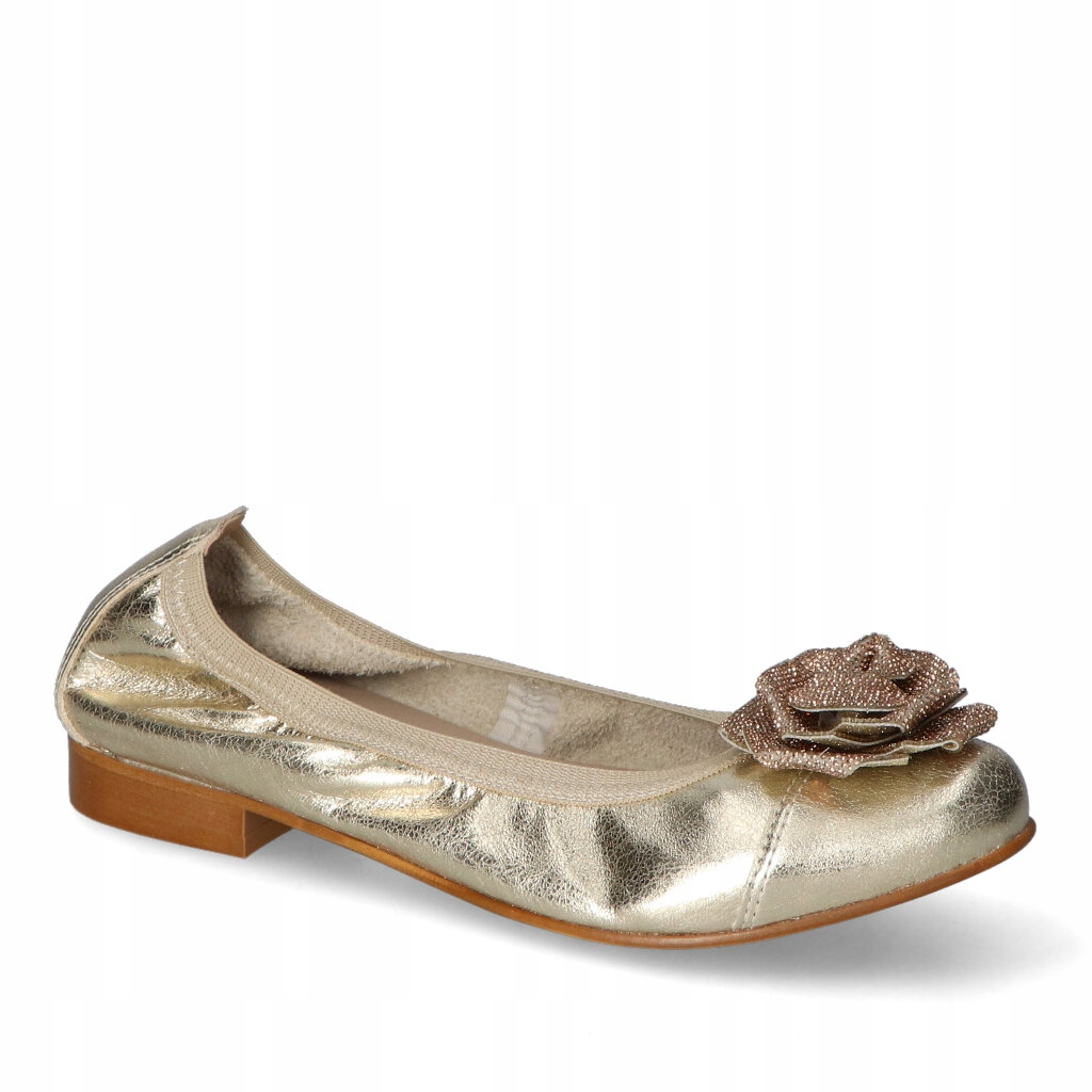 Dámské baleríny Gamis Zlaté Lico Kožené s ozdobou 37
