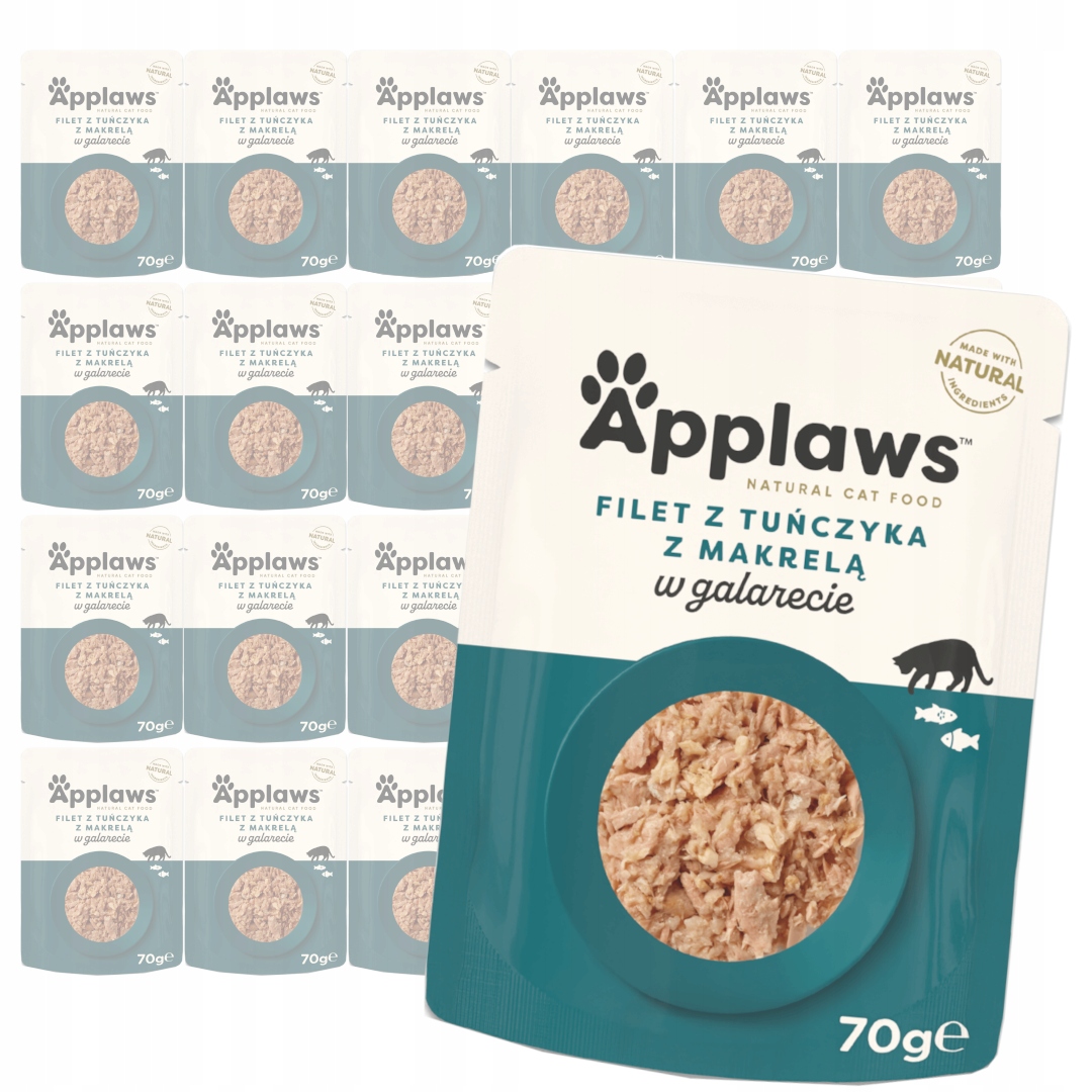 Levně Applaws Cat Mokré Krmivo Pro Kočky 24x70g Filé z tuňáka Makrela Želé