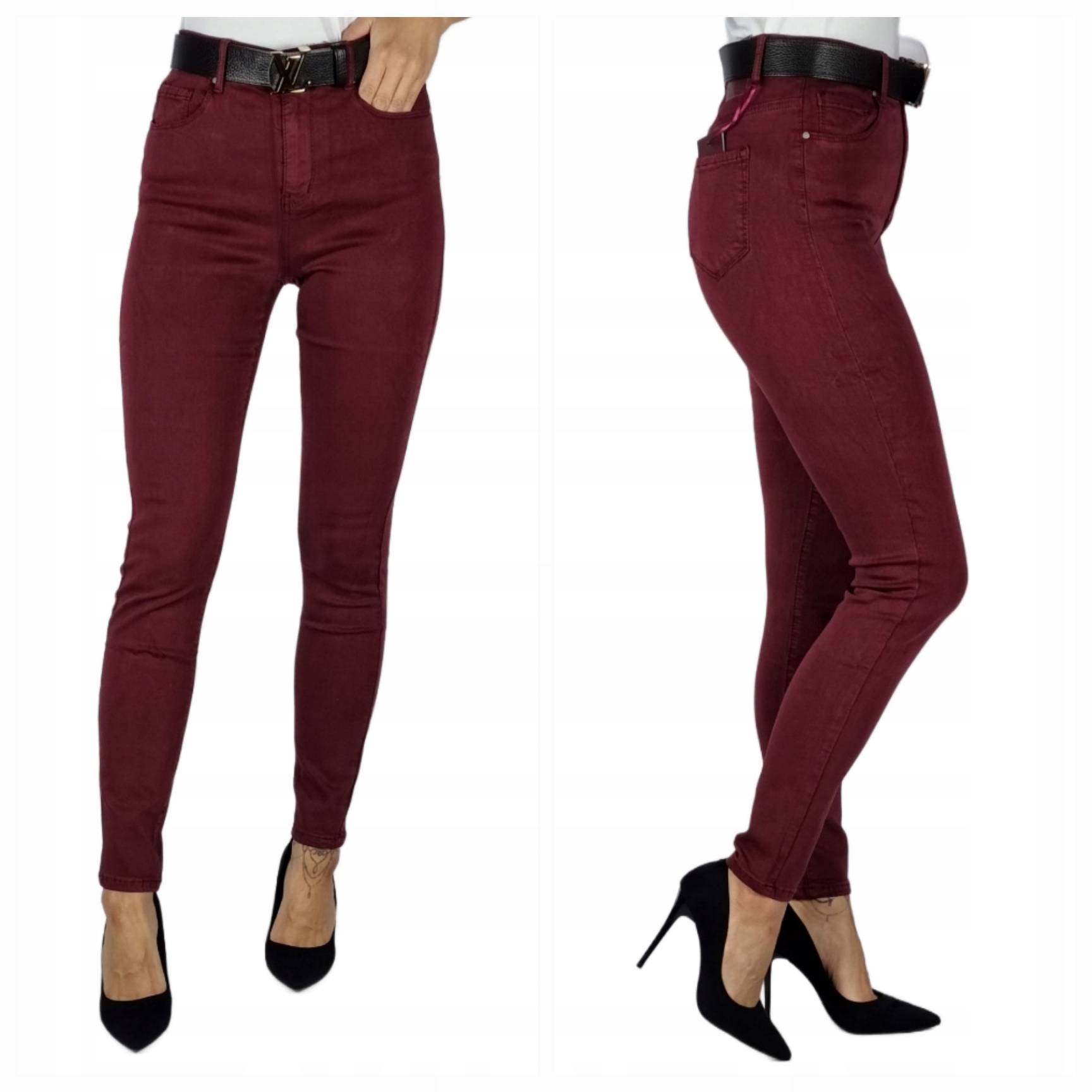 Spodnie Bordowe Goodies Z Wysokim Stanem Plus Size 46/3XL