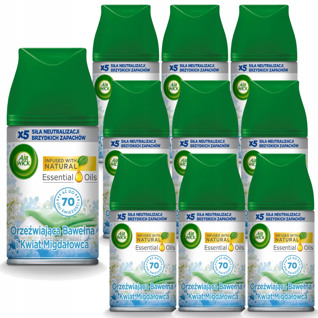 Levně Air Wick Náplně Do Osvěžovače Vzduchu Bavlna Mandlový Květ 10X 250ML