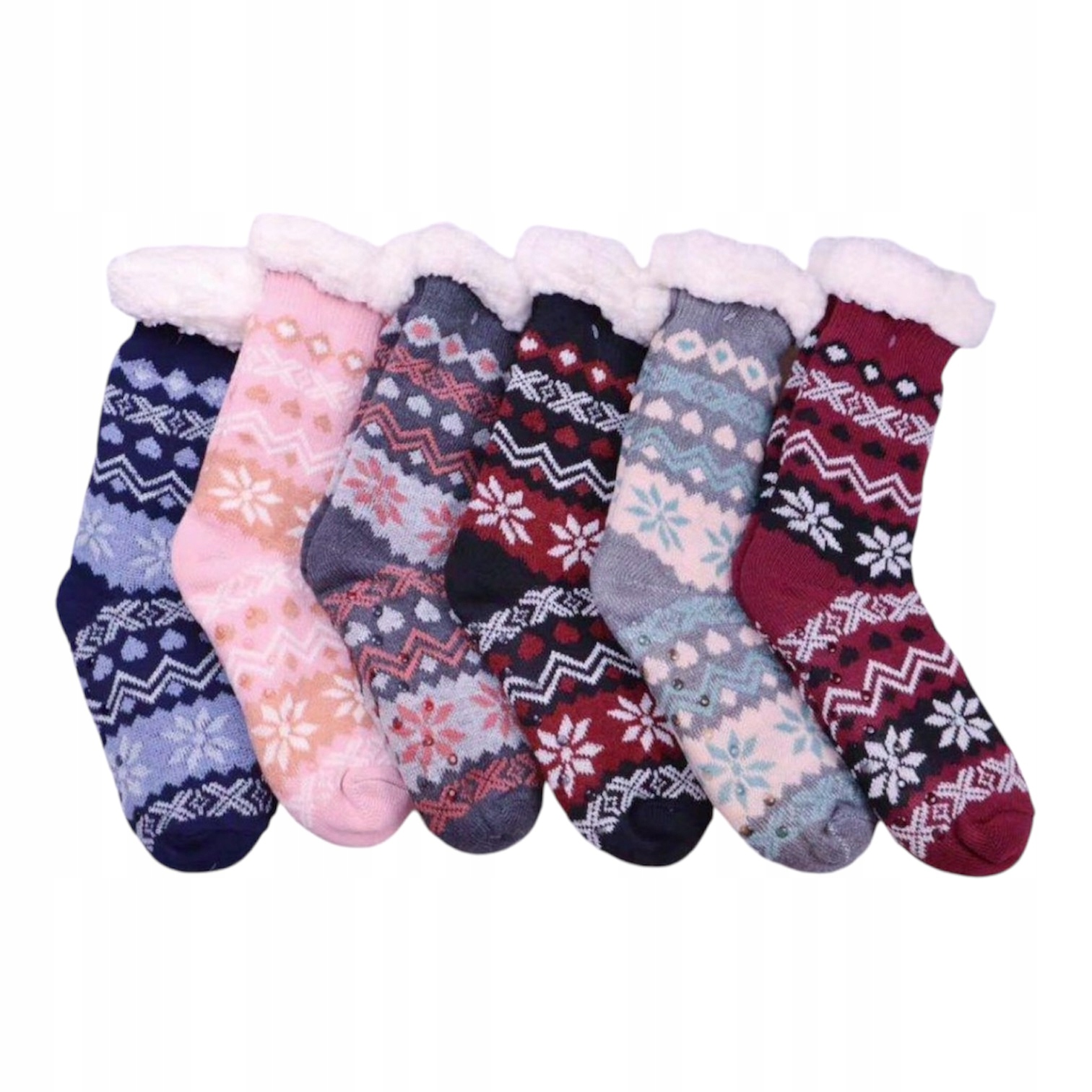 6 x Silné vlněné ponožky Abs protiskluzové zimní dárek Horské