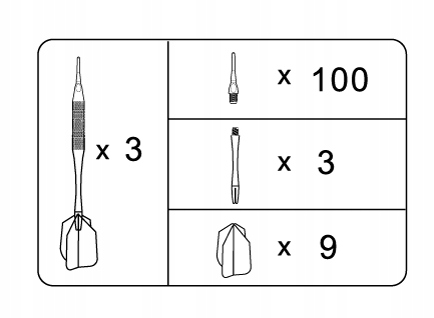 ECHOWEEL Zestaw Rzutki Lotki Do Gry W Darta Model 7712