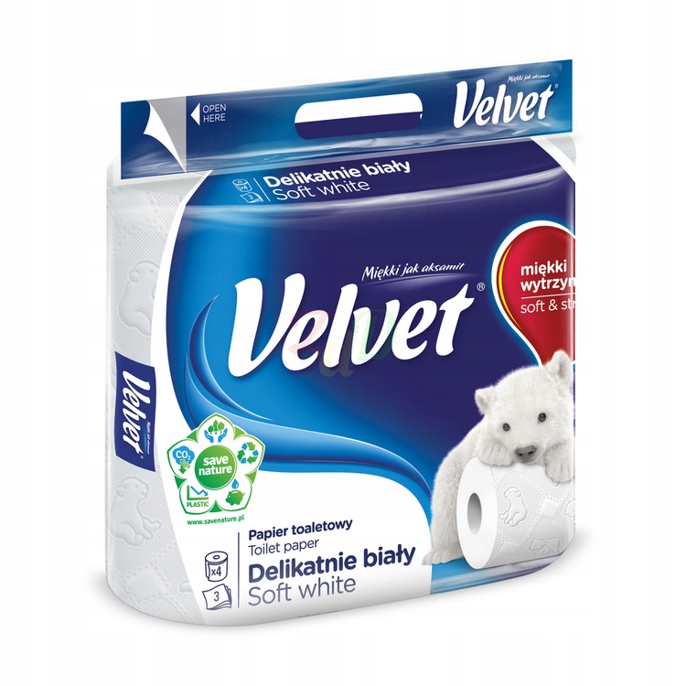 

Velvet Delikatnie Biały papier toaletowy 4 rolki