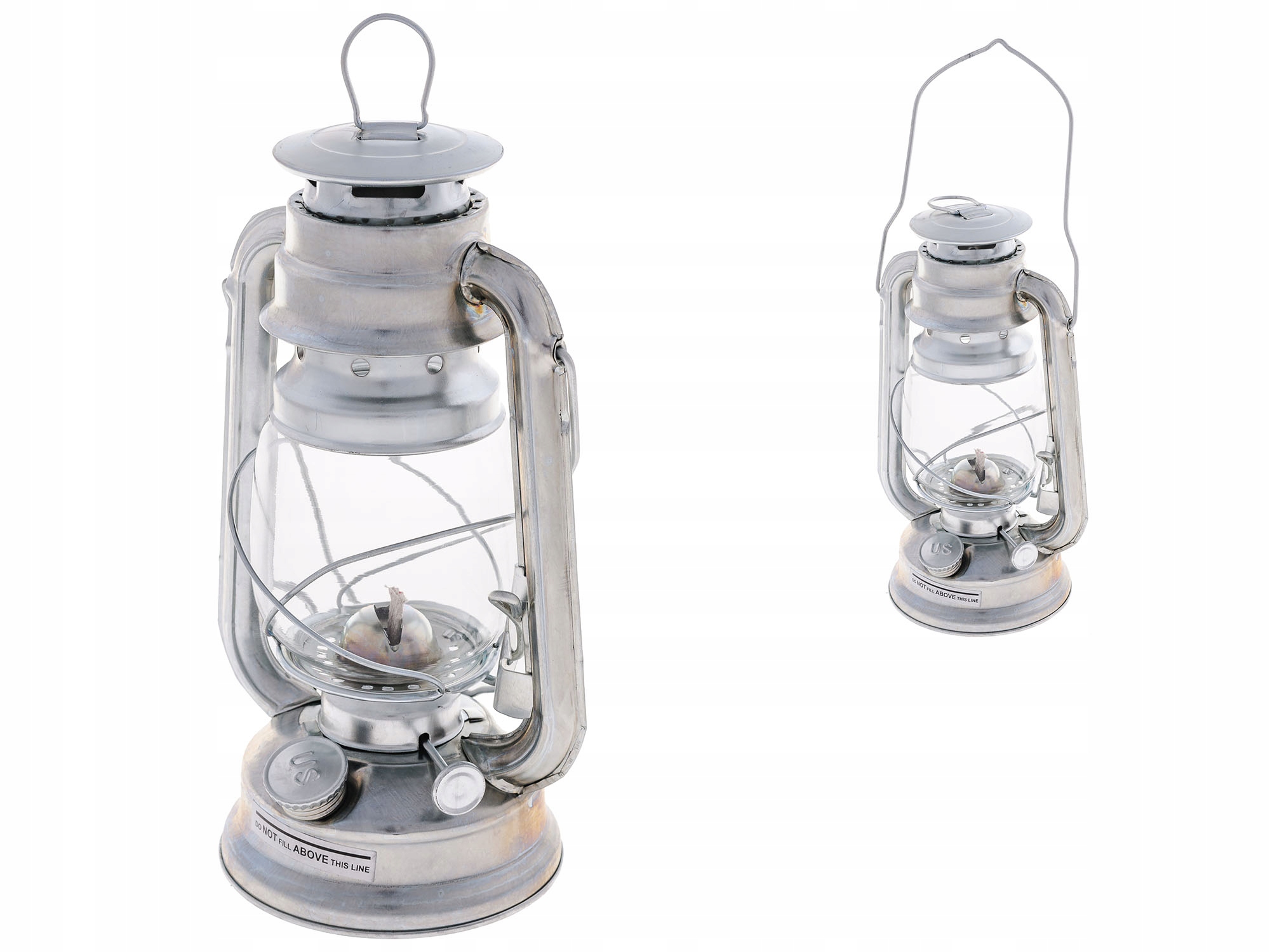 

Nowa Lampa Naftowa z Uchwytem Us Army Ocynk - 23cm