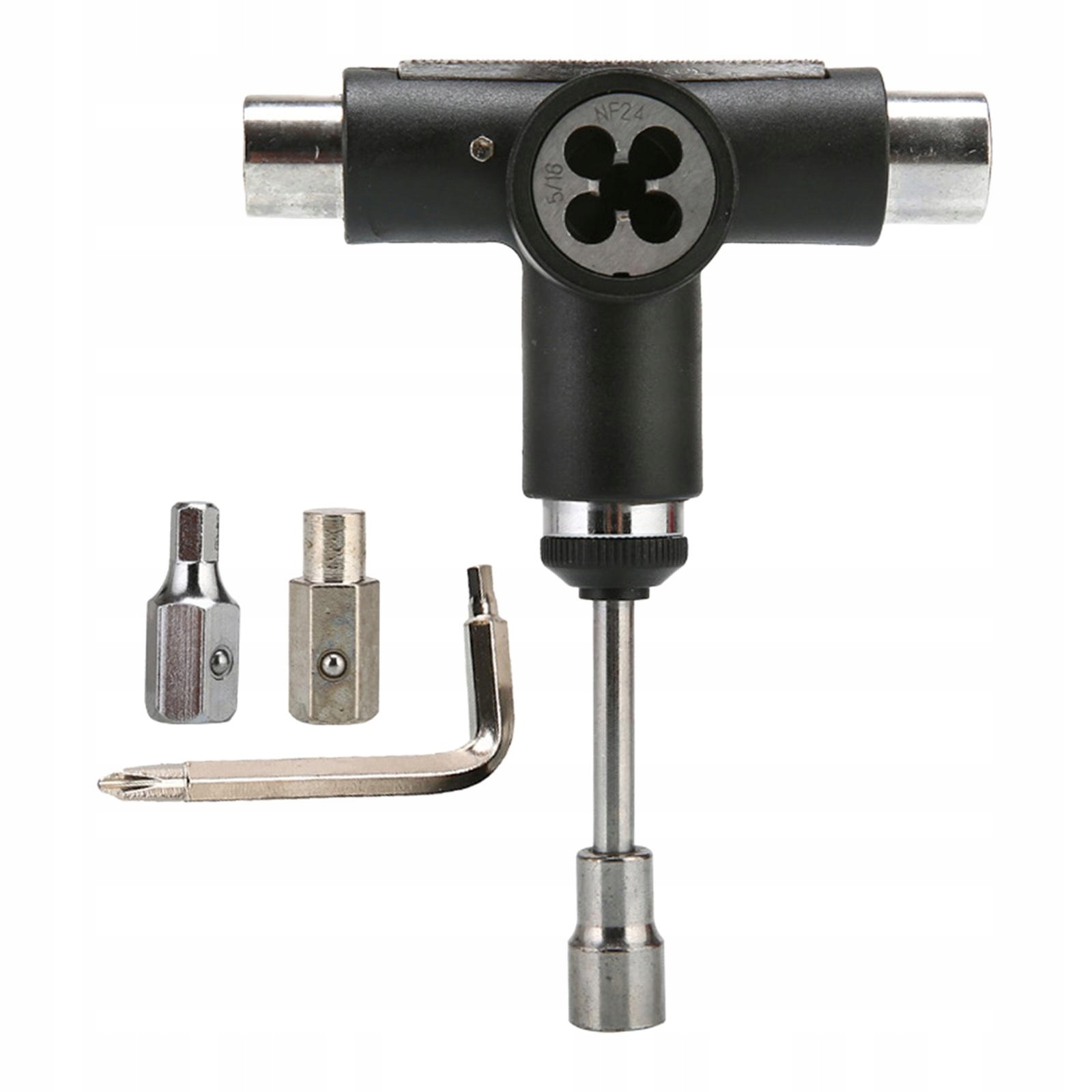 Deskorolka T Shape Tool Wrench Spanner Screwdriver Skater Sector Black