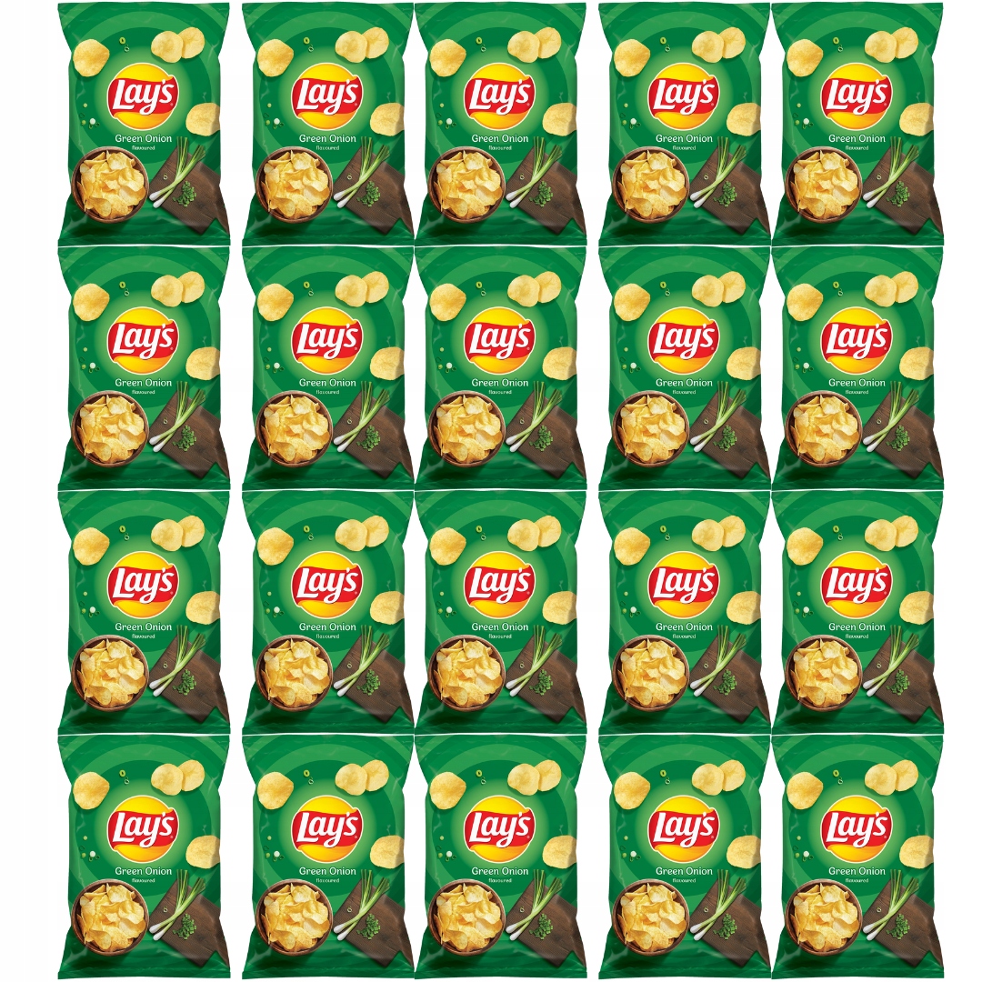 Lay's Bramborové chipsy s příchutí zelené cibulky 40 g x 20 kusů