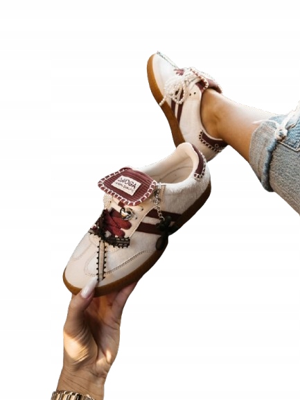Buty damskie sneakersy Olavoga Anaty 2026 ecru wine red 39