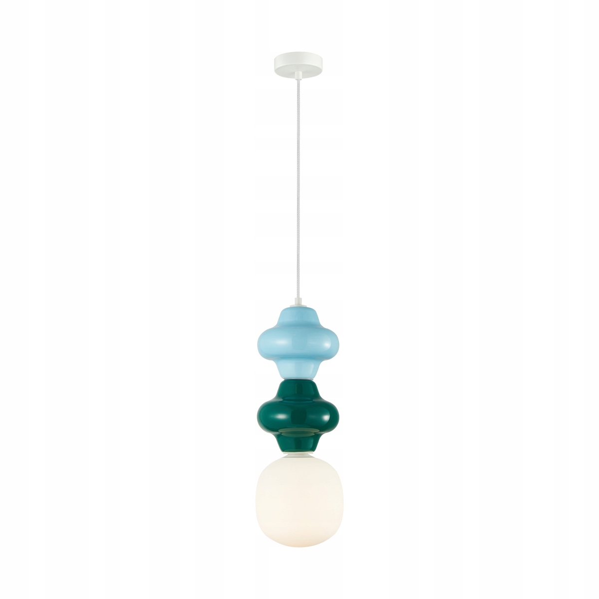 Závesná lampa Art Deco Ø18 cm, 1xE14, 40 W, modro-zelená Italux
