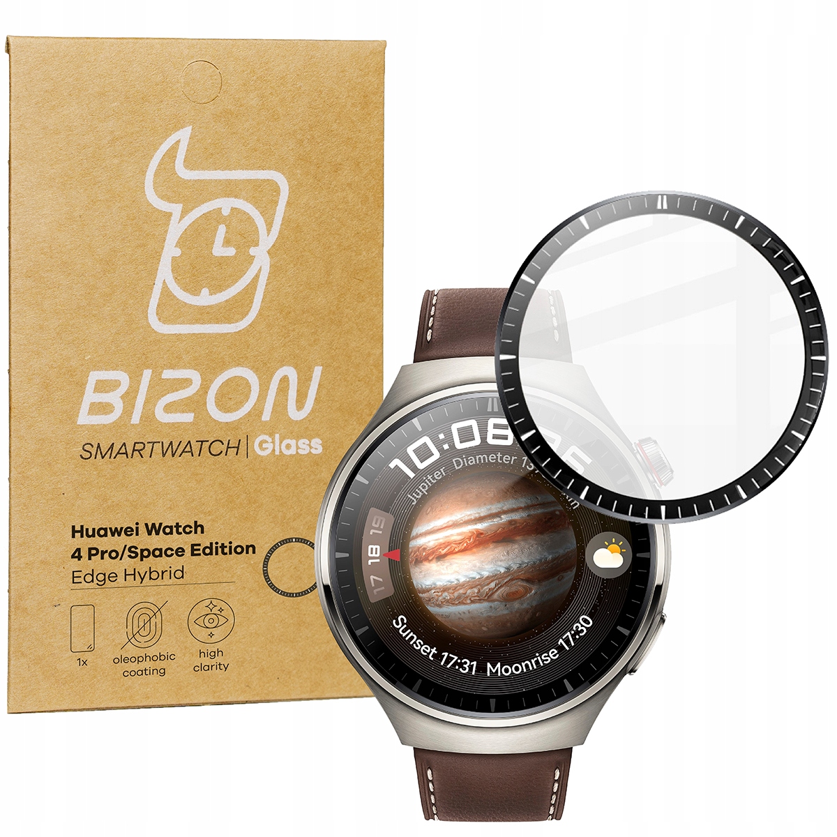 Szkło hybrydowe Bizon do Huawei Watch 4 Pro / 4 Pro Space Edition, szkiełko