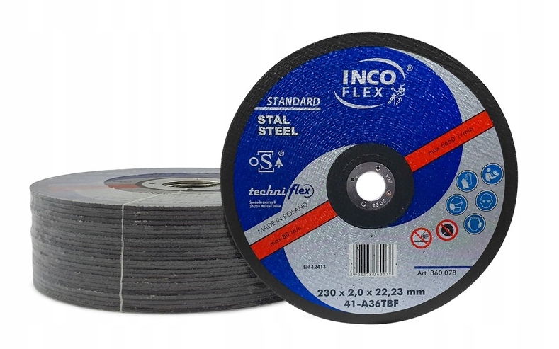 Tarcza Do CIĘCia Szlifowania Stali Zwykłych i Nierdzewnych 230x2,0mm