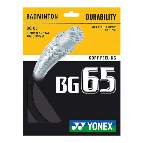 Naciąg do badmintona Yonex Bg 65 0.7 mm czarny