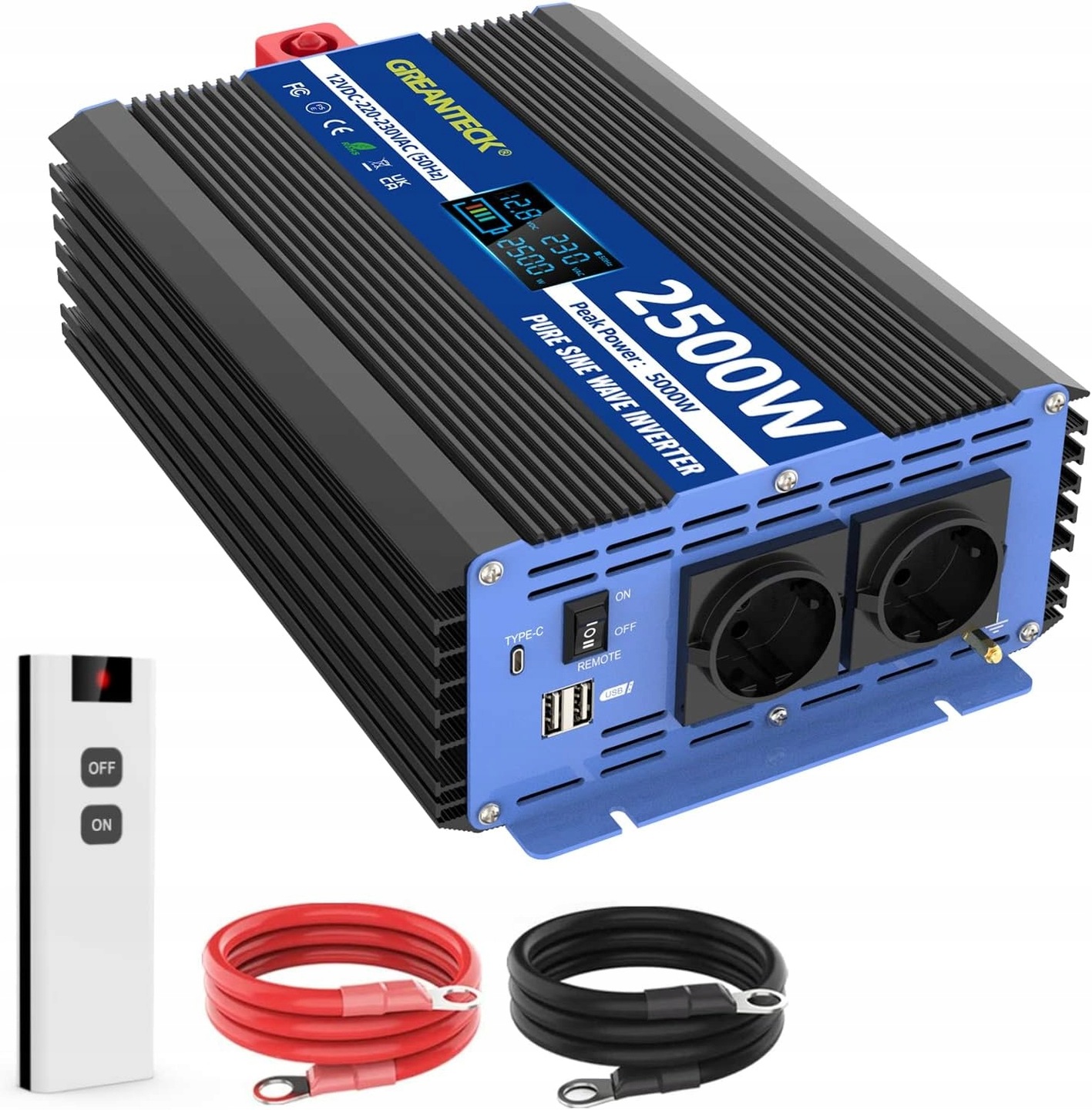 Menič Napätia Greanteck Automobilový Menič 2500W 12-230V Pilot