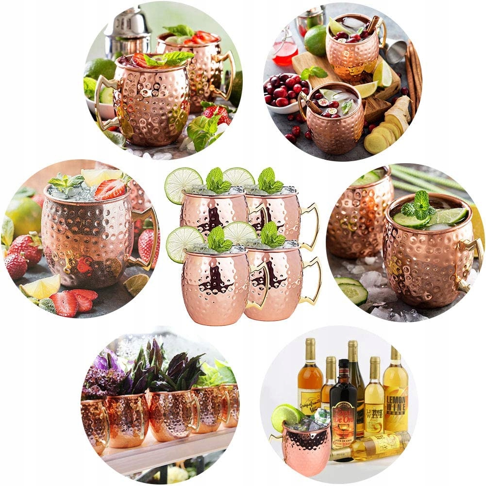 2 KUBKI MULE, KUBKI ODPOWIEDNIE DO ZIMNYCH NAPOJÓW Materiał wykonania metal