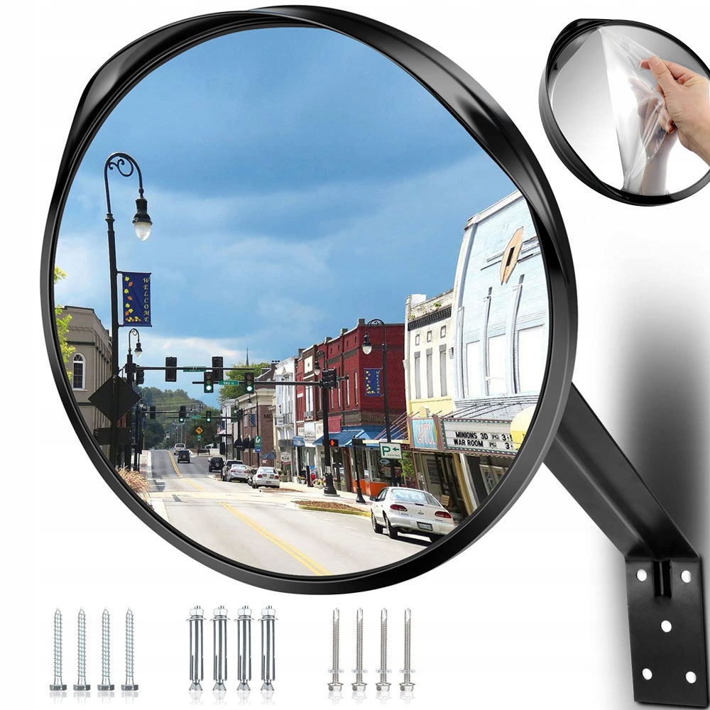 Zrcadlo Konvexní Bezpečnostní Zrcadlo Na Verandu Černé 130° Snadné Na Montáž