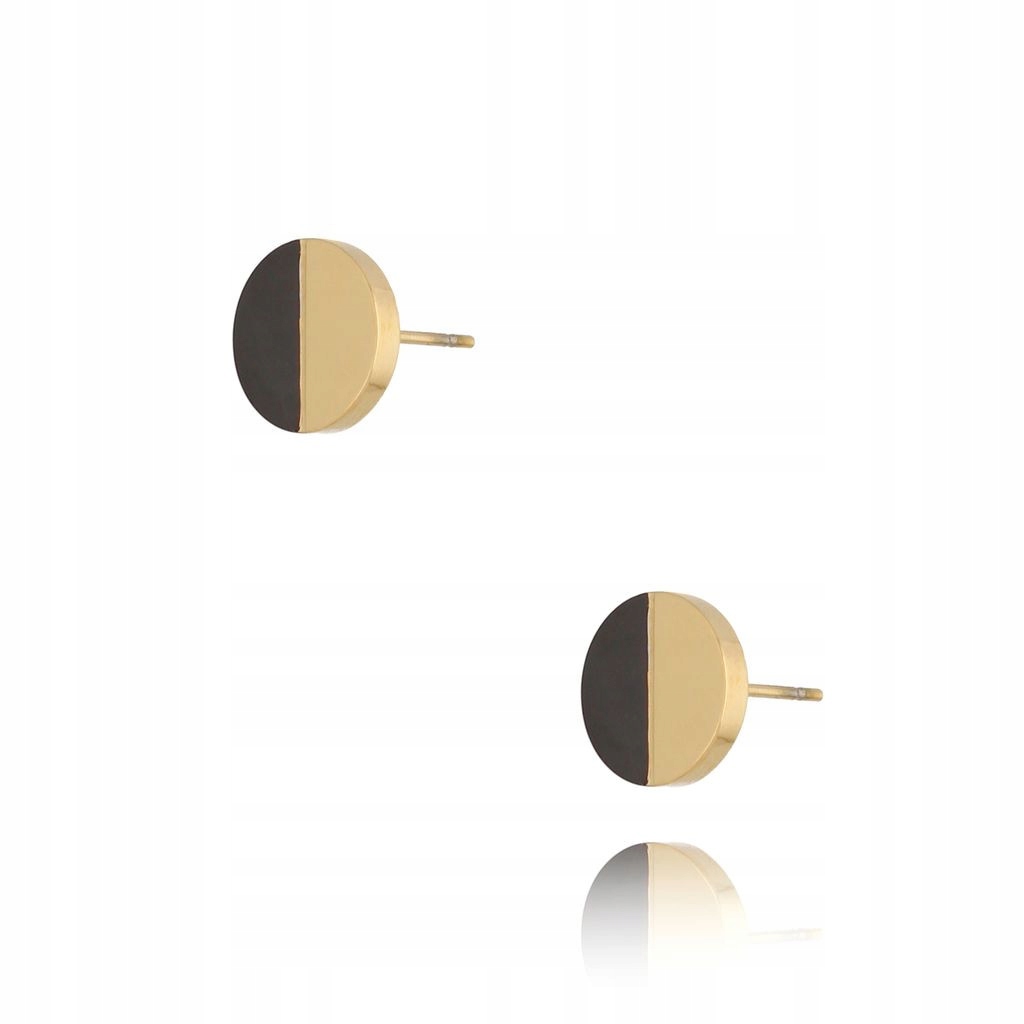 Náušnice zlaté By Dziubeka onyxové kolečko