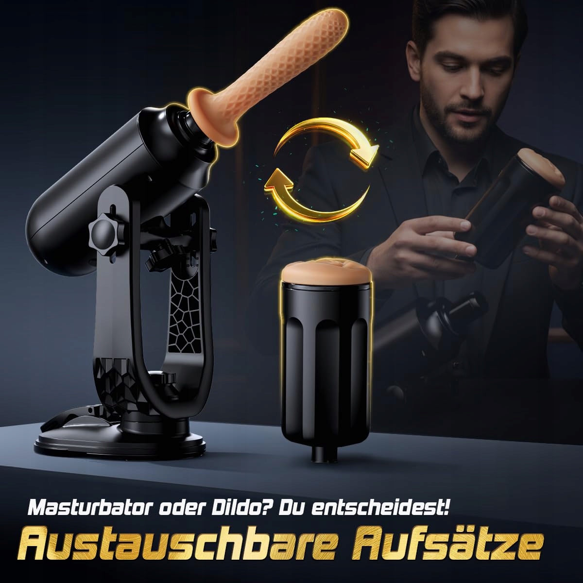 AUTOMATISCHER MASTURBATOR DLA MĘŻCZYZN Z PRZYSSAWKĄ 360° 3 TRYBY 7 WIBRACJI — miniatura 5