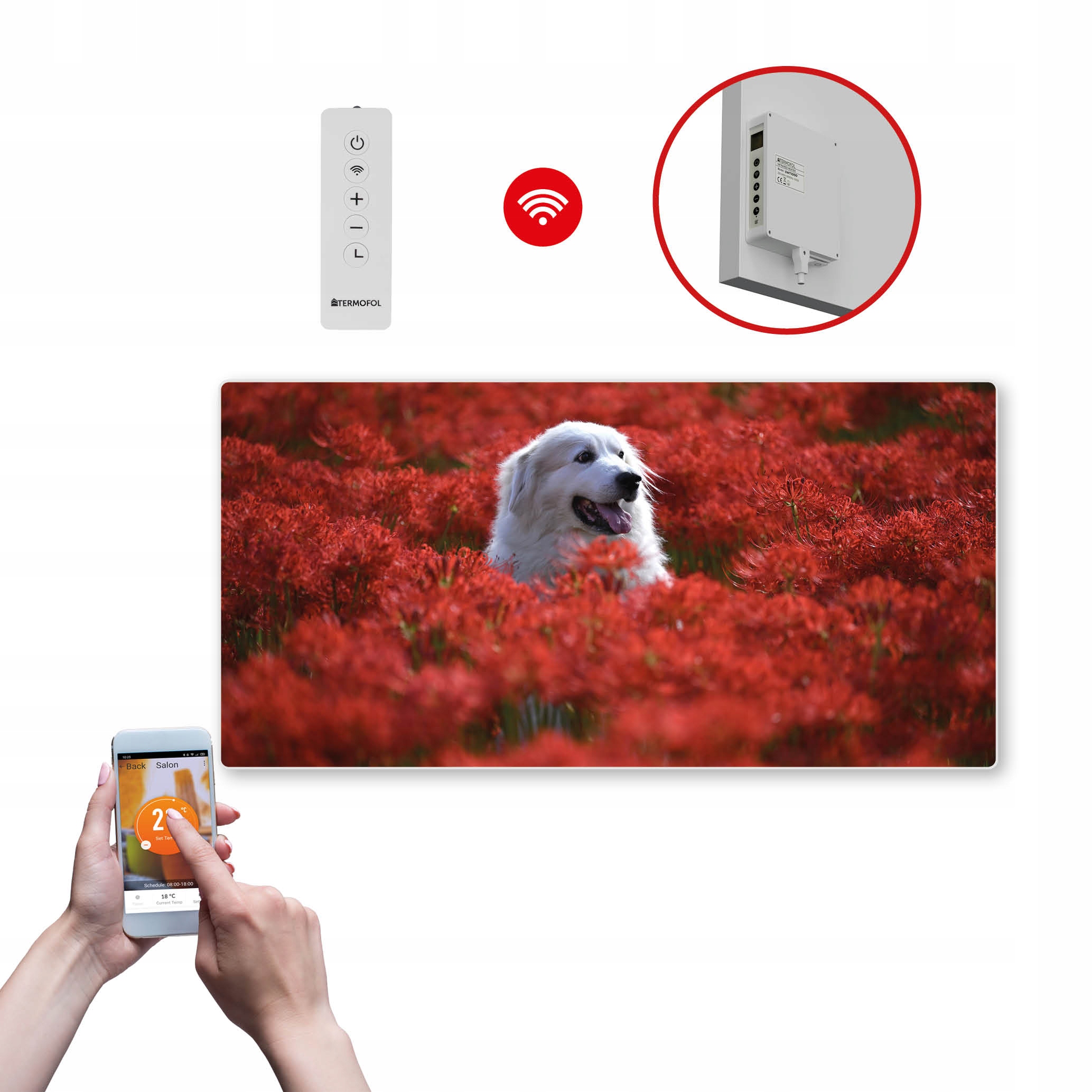 Dekoračný infračervený Ohrievací Panel s výkonom 700 W a Wifi