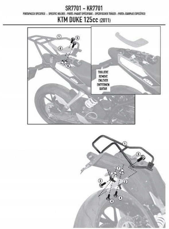 Kappa Rám Centrálneho Kufra Ktm Duke 125/300/390 (11-15) Bez Dosky)