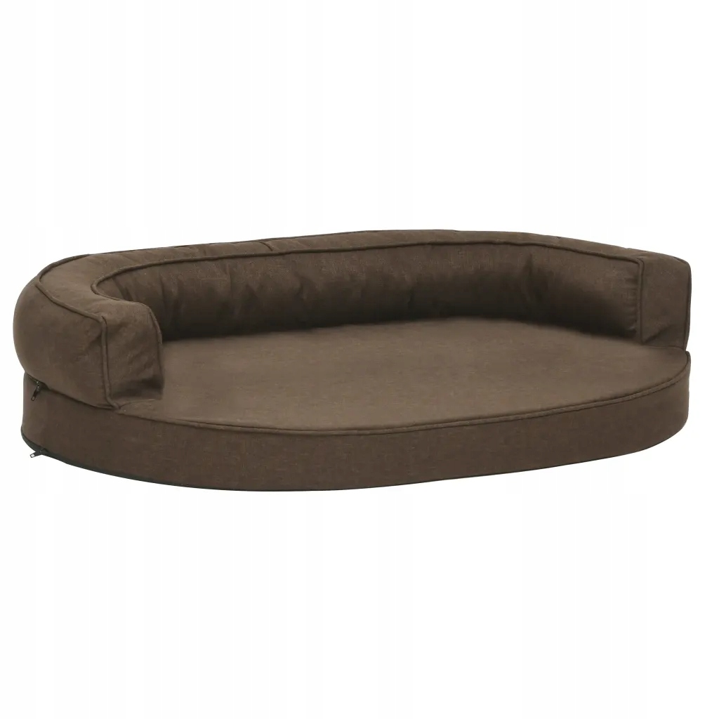 Levně Ergonomické pelíšek pro psa, 75 x 53 cm, vzhled lnu, hnědé