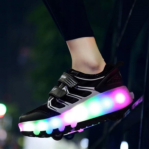 BUTOROLKI BUTY Z ROLKAMI ROLKI WROTKI LED Z POLSKI Kod producenta WS01 - BLACK - 35