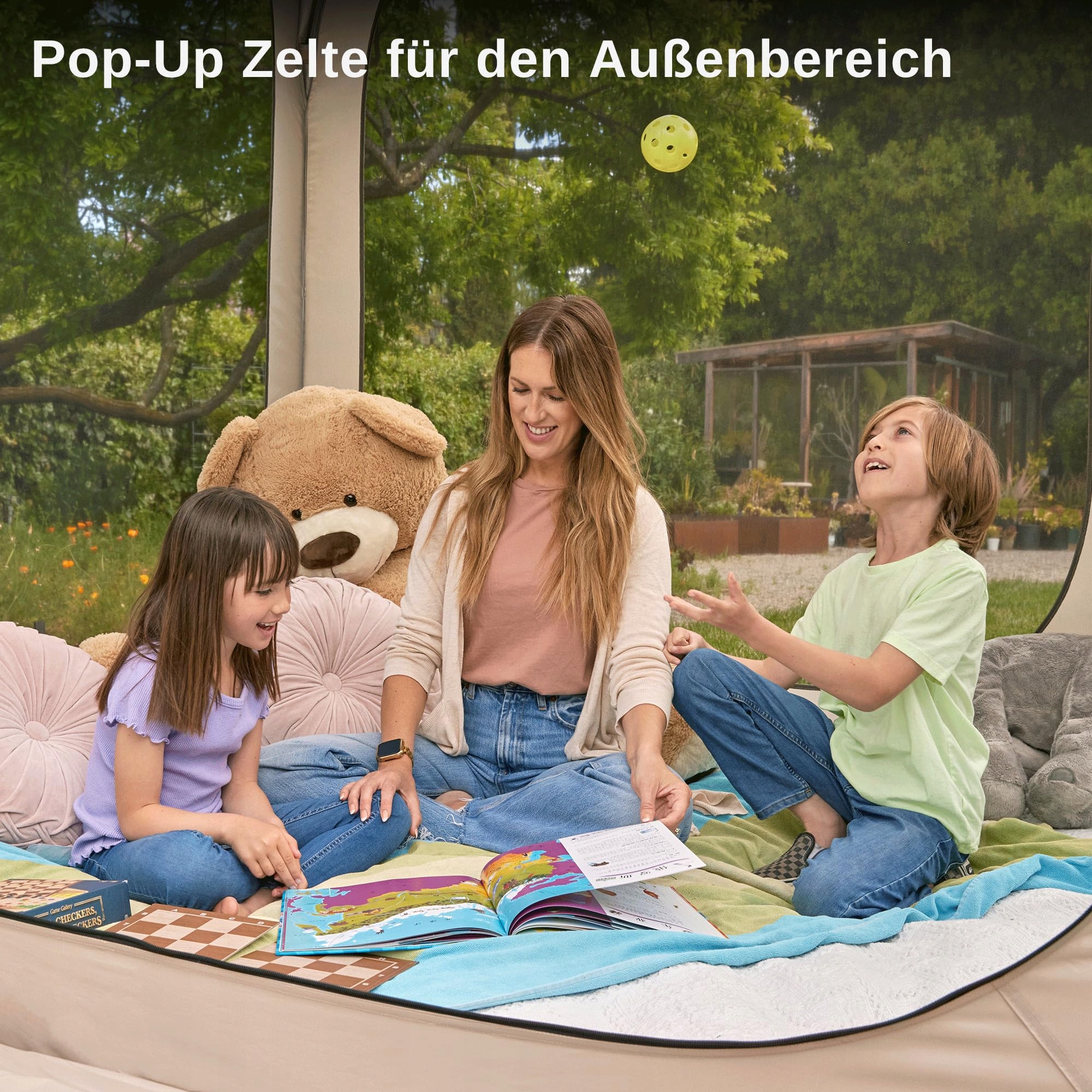 EAST OAK Namiot Pop Up 2-3 Osoby Camping Ogród Taras Wodoodporny UV 50+ — miniatura 8