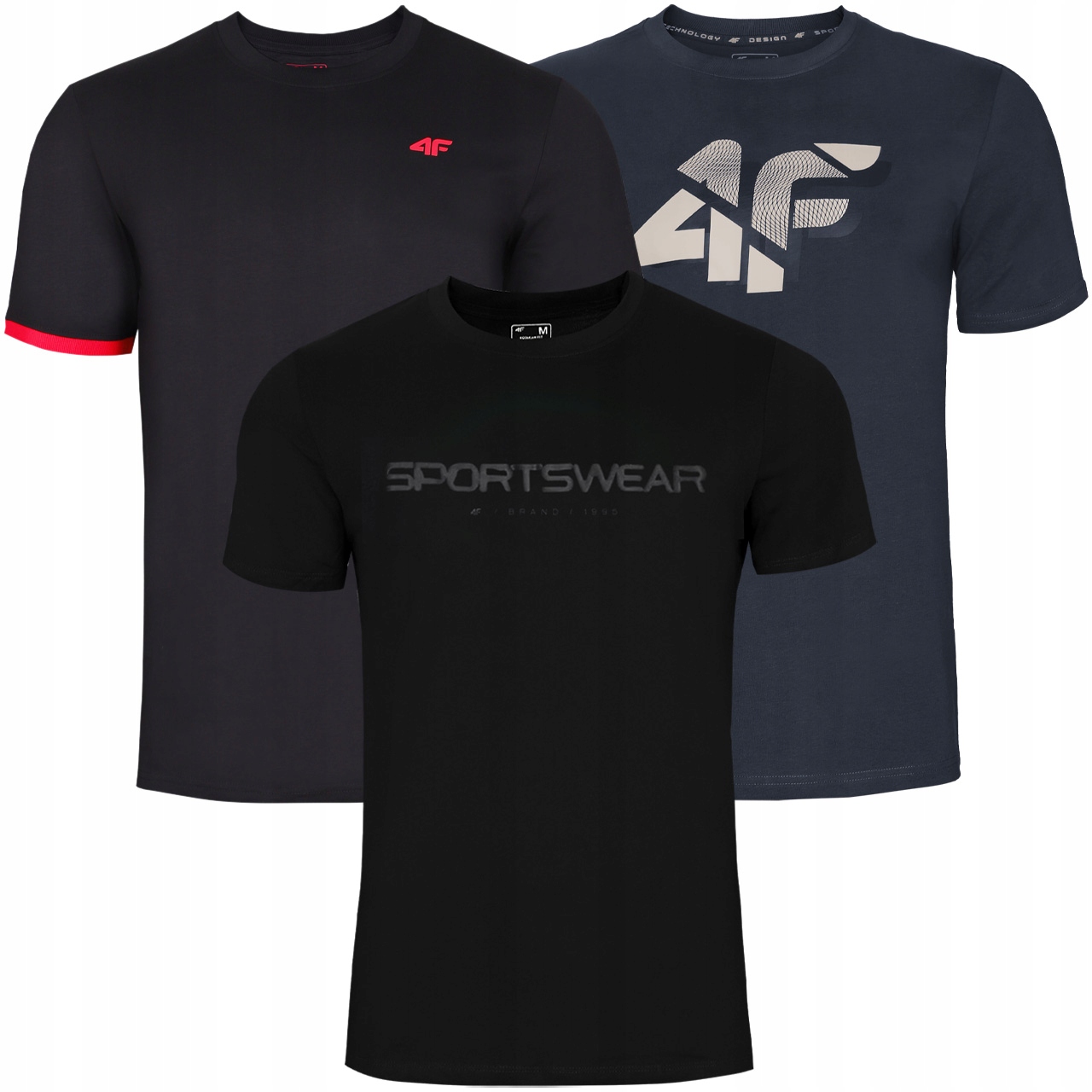 Koszulka Męska 4F komplet 3 szt. T-shirt Podkoszulek zestaw TZ38 XL