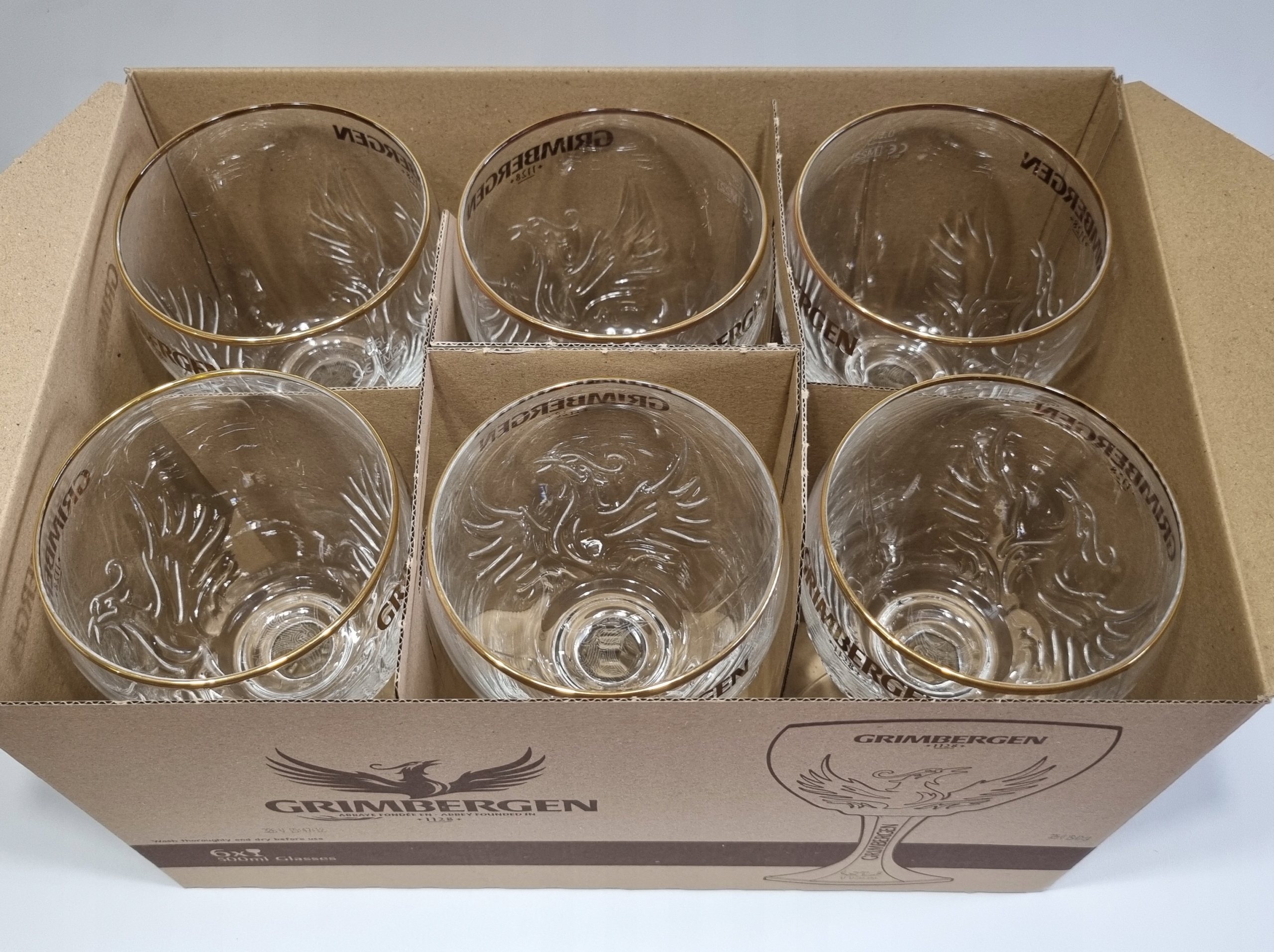 DUŻY 0,5L Kielich Pokal Kufel Szkło Grimbergen Kolor bezbarwny