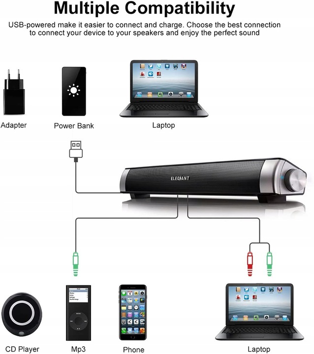 Soundbar hotsell elegiant sr100