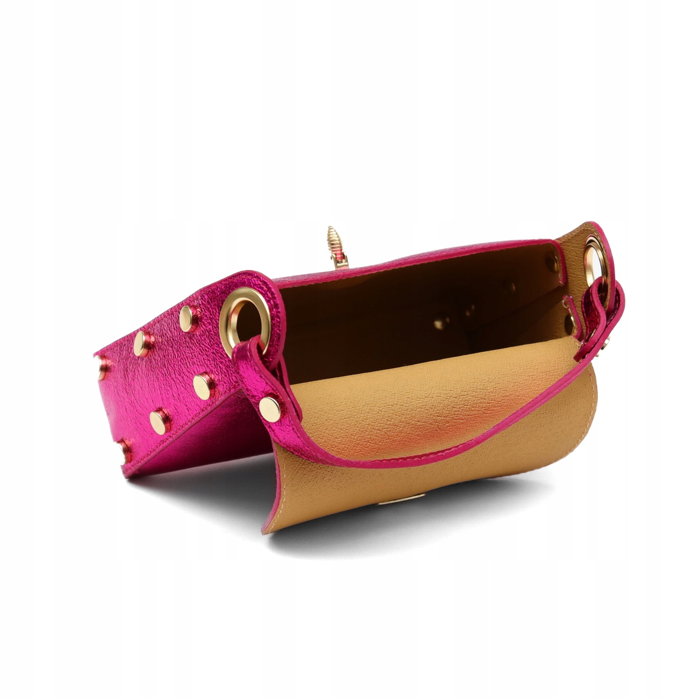 Torebka Damska skóra Alta Fuksja Błyszcząca Marka MORANTI