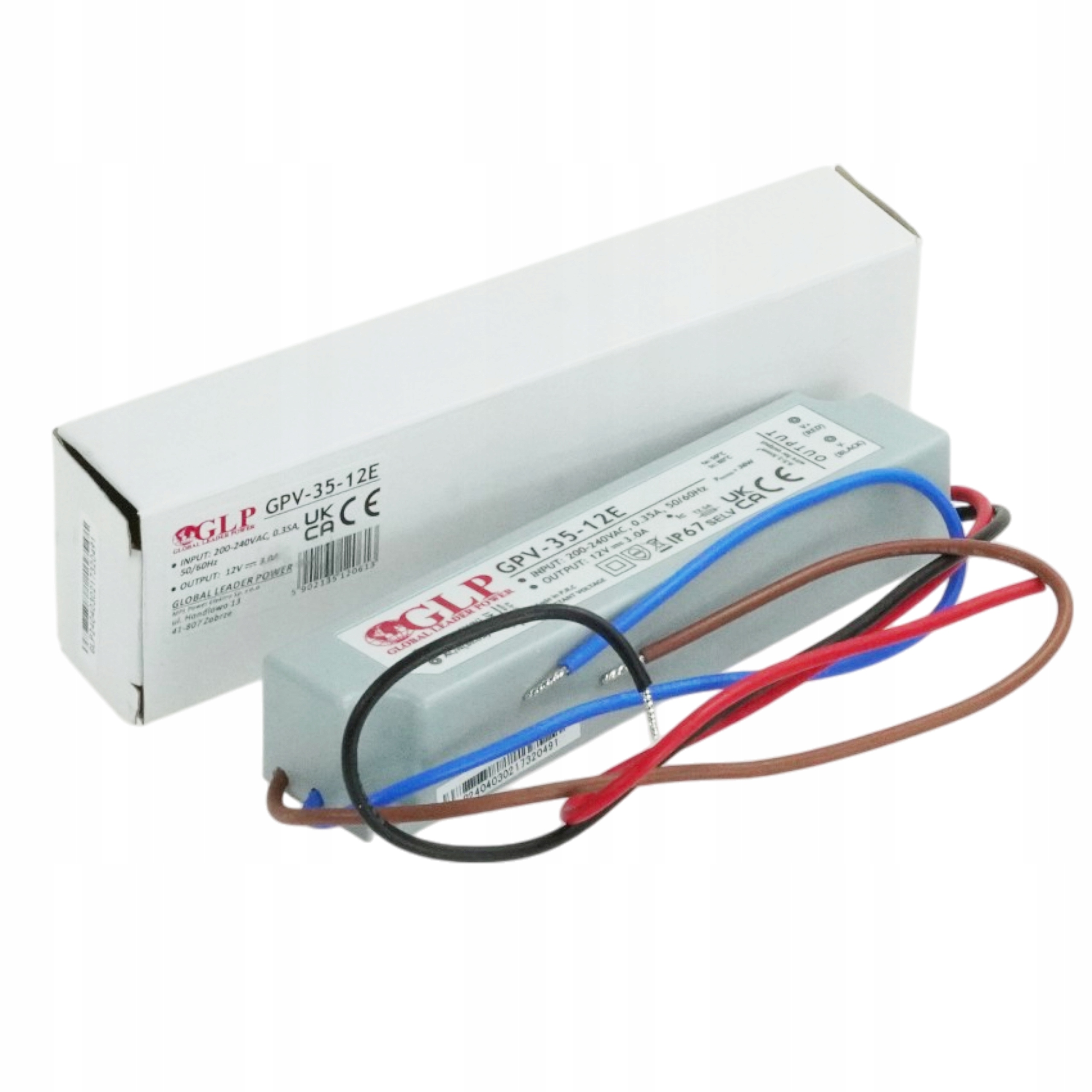 ZASILACZ LED HERMETYCZNY 35W 3A 12VGPV-35-12E TRANSFORMATOR OPRAW TAŚM GLP
