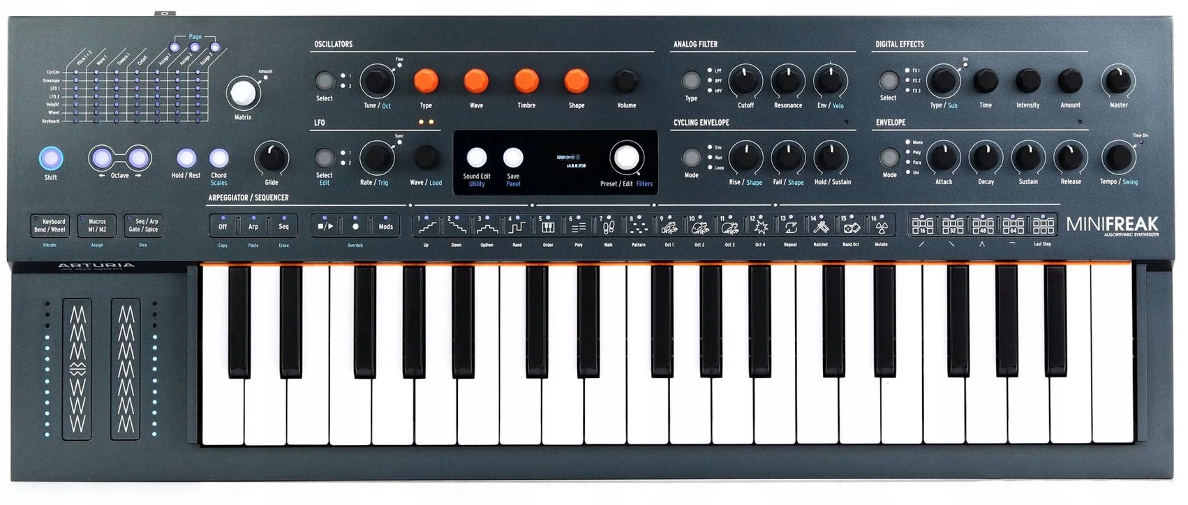 Syntezátor Arturia MiniFreak – hybridní klávesnice