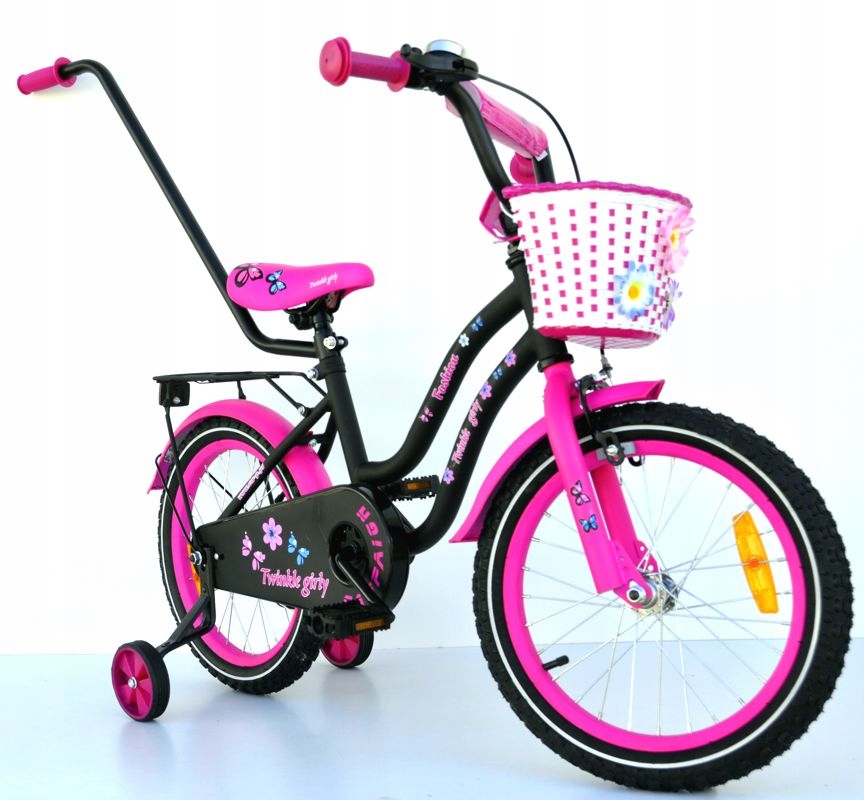 Rower 16 cali TWINKLE GIRLY Fashion BLACK/Pink MAT Rozmiar ramy mniejsza