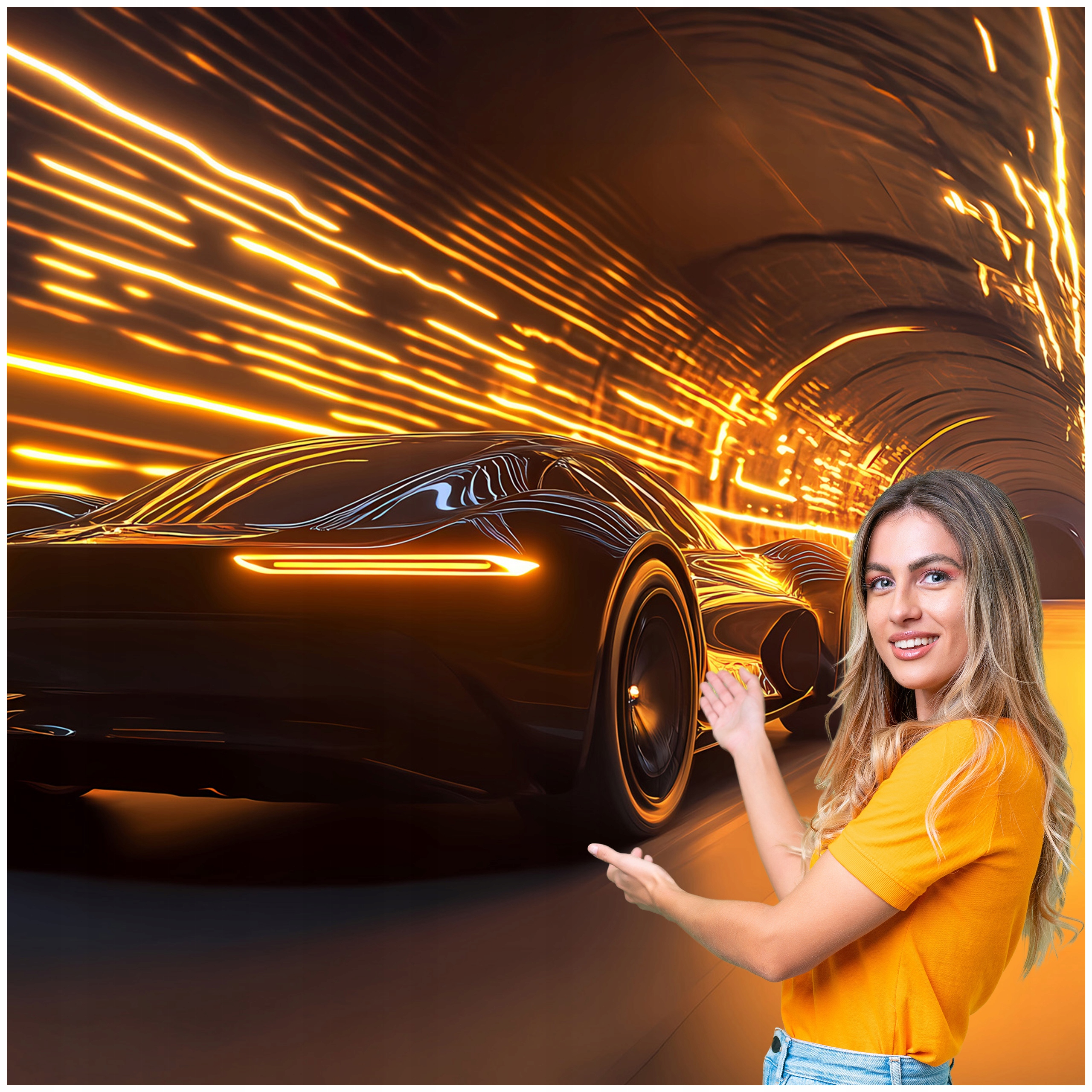 Fototapeta 3D Tunel Chodba Auto 392x260 TUN40W