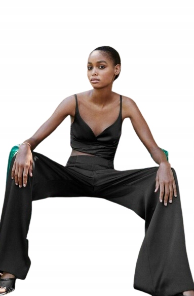 ZARA TALL SATYNOWY TOP NA RAMIĄCZKACH M 1HAX