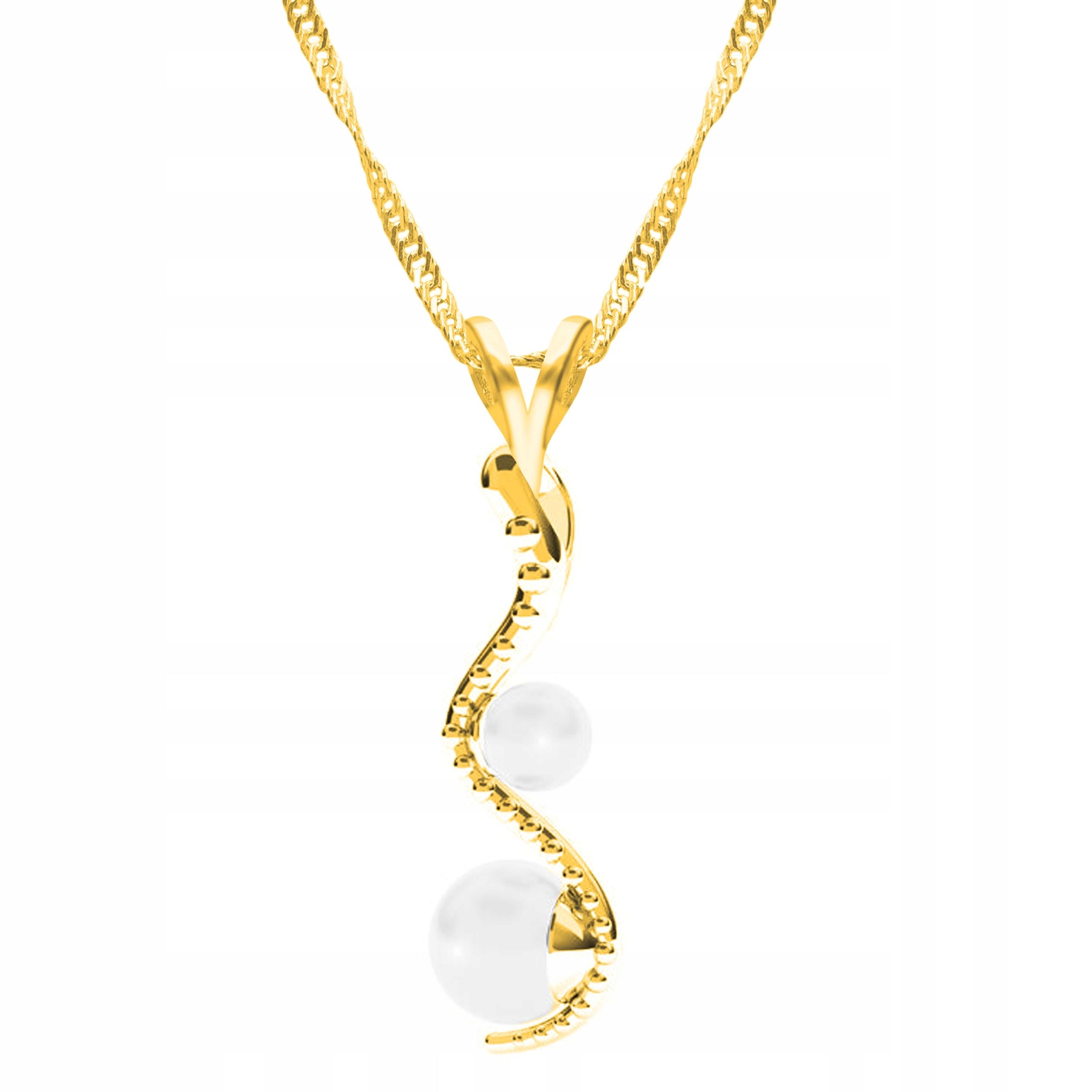 Zlatý náhrdelník s hadem Perlami Snake Had Perly Perličky Stříbro 925