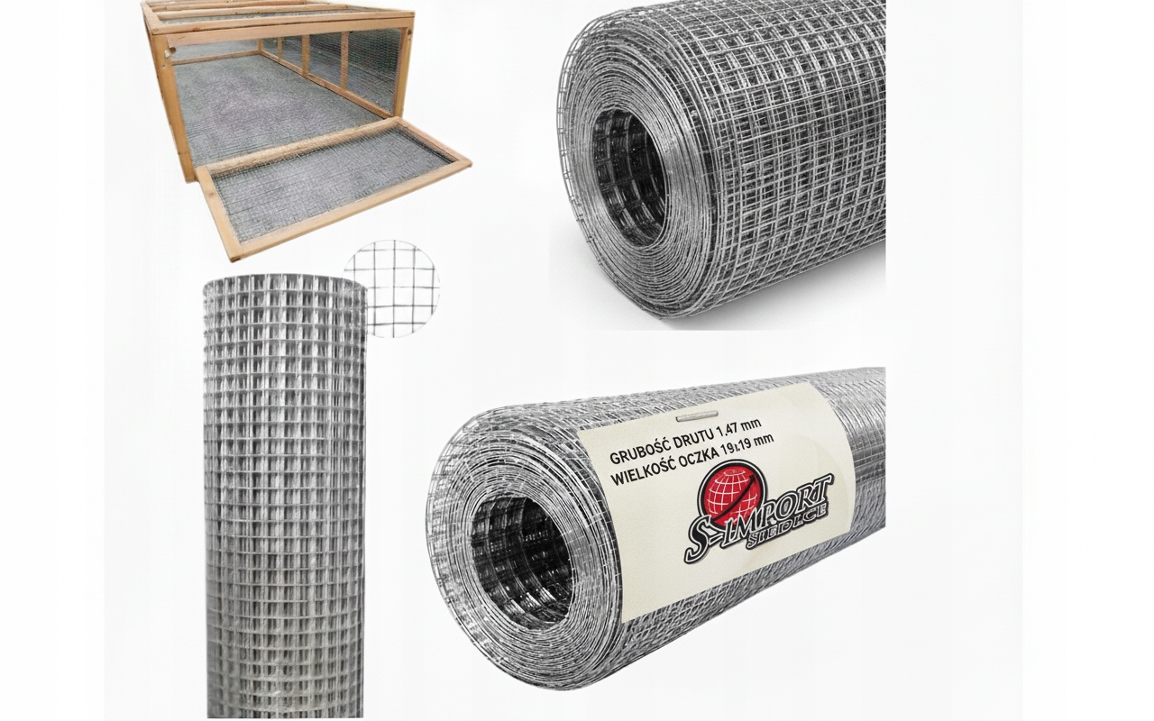 Siatka Hodowlana Zgrzewana 25 Mb Ocynkowana Gruba 25X25 MM Rolka