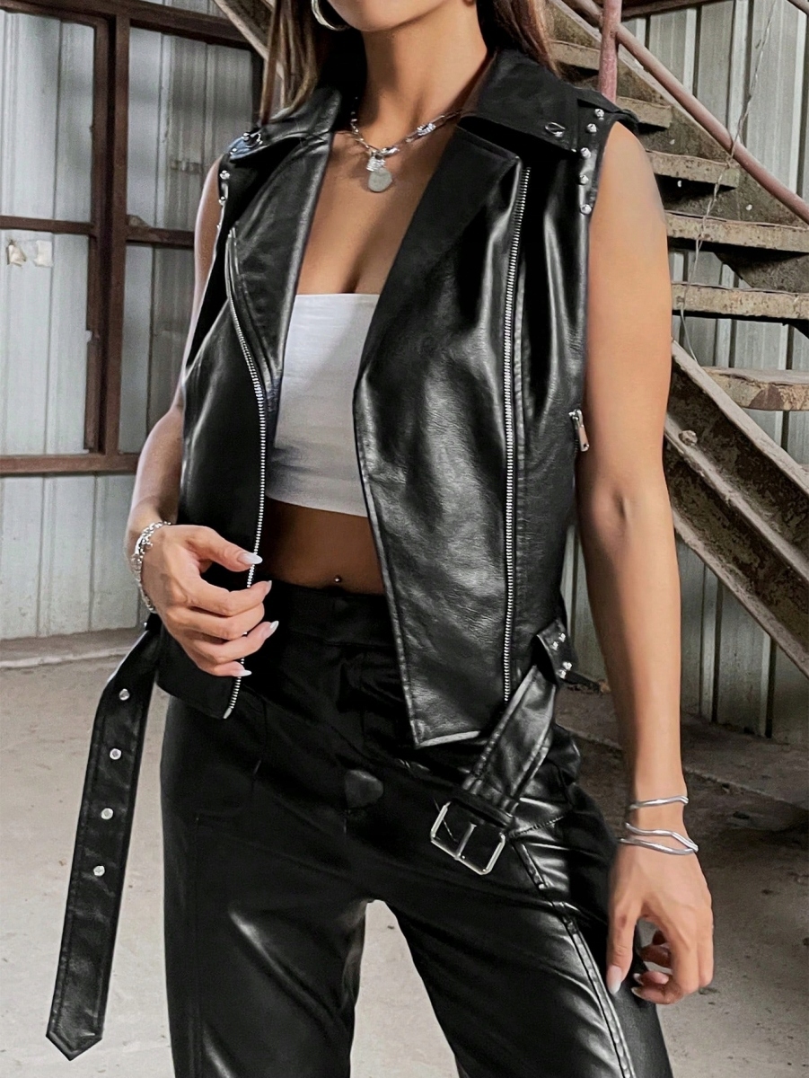 SHEIN KAMIZELKA Z ECO SKÓRY DAMSKA L 193